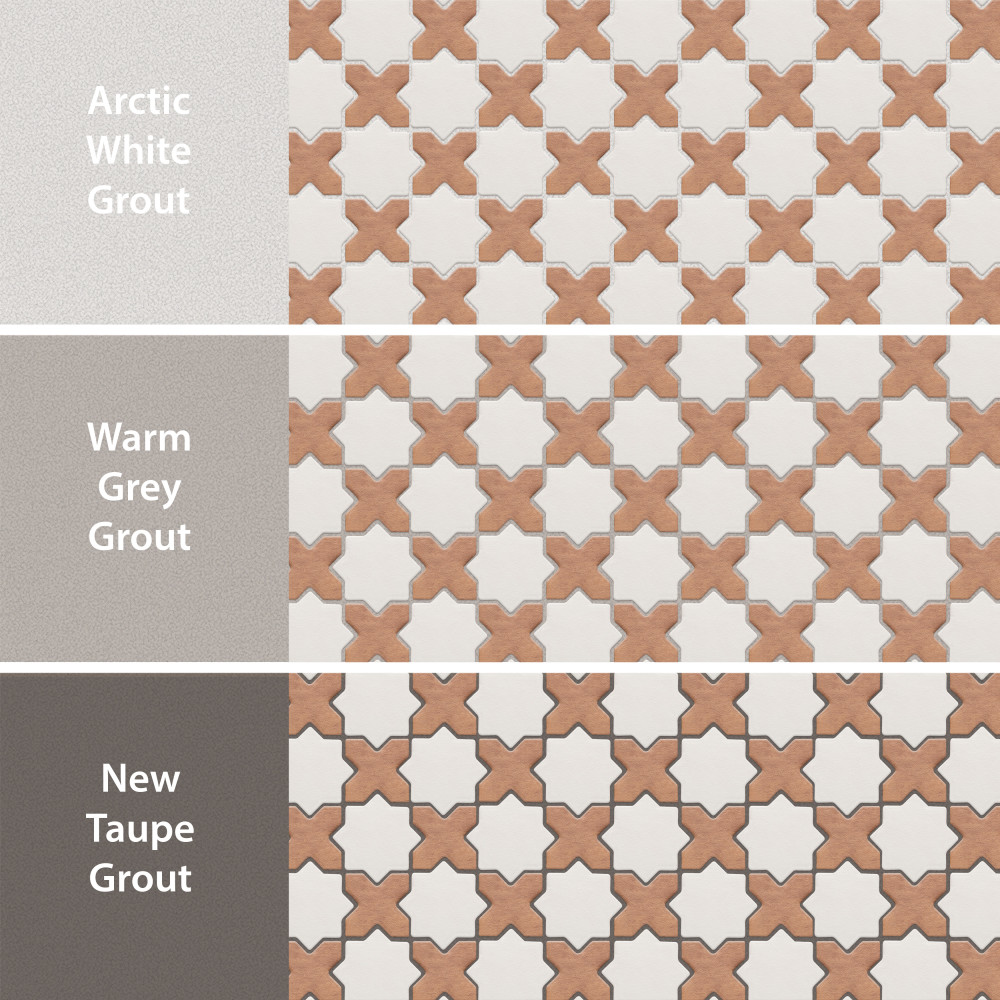 Sentier des Cotto 2″ Cross with White Star 11-7/8 in. x 11-7/8 in. Porcelain Mosaic Tile