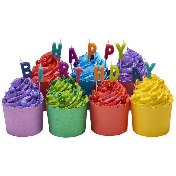 Happy Birthday Letters Neon Specialty Candles