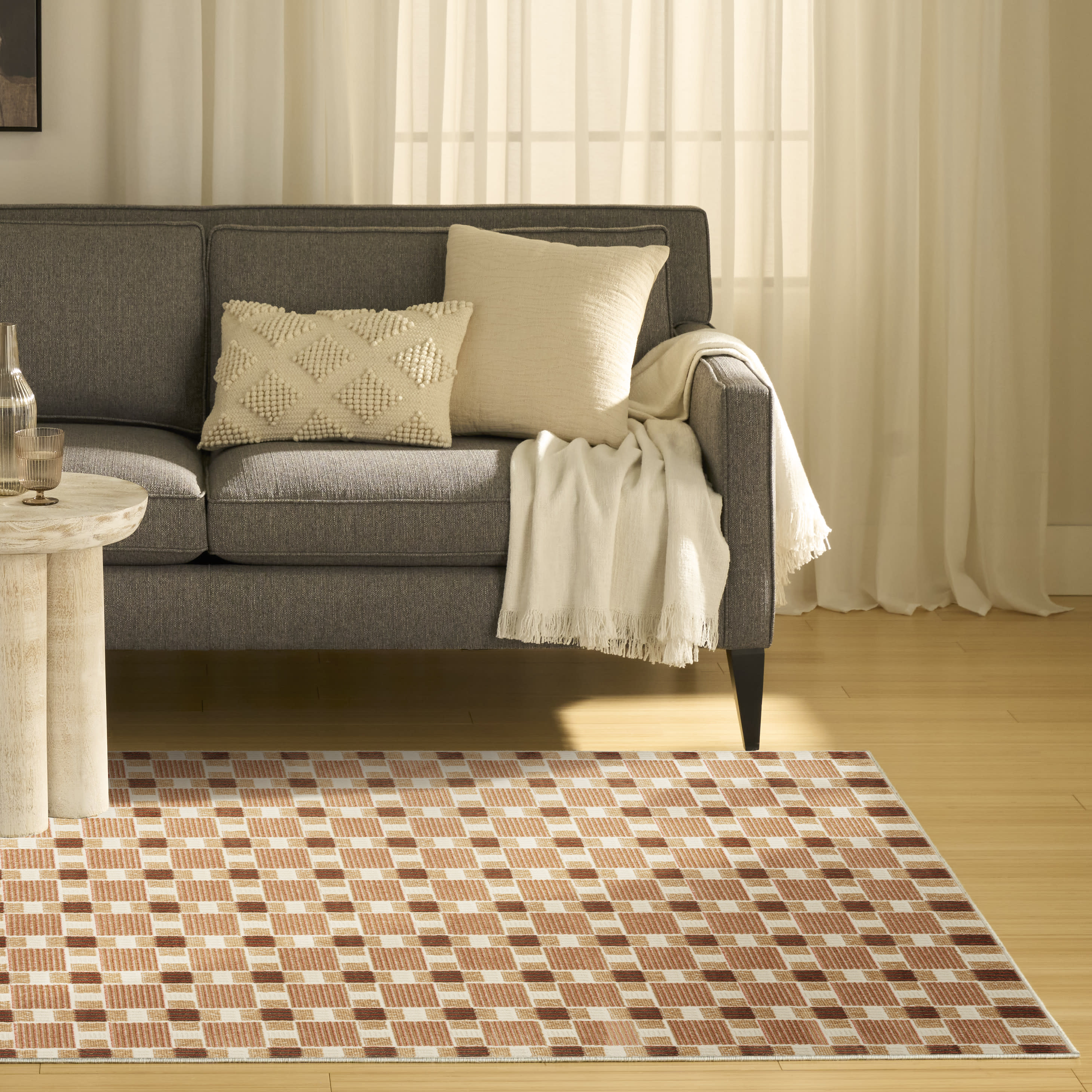 Nourison Nordic 4' x 6' Rust Modern Indoor Rug