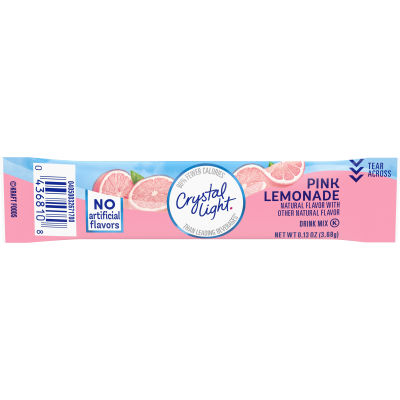 Crystal Light On-The-Go Sugar-Free Pink Lemonade Drink Mix 0.13 oz Wrapper