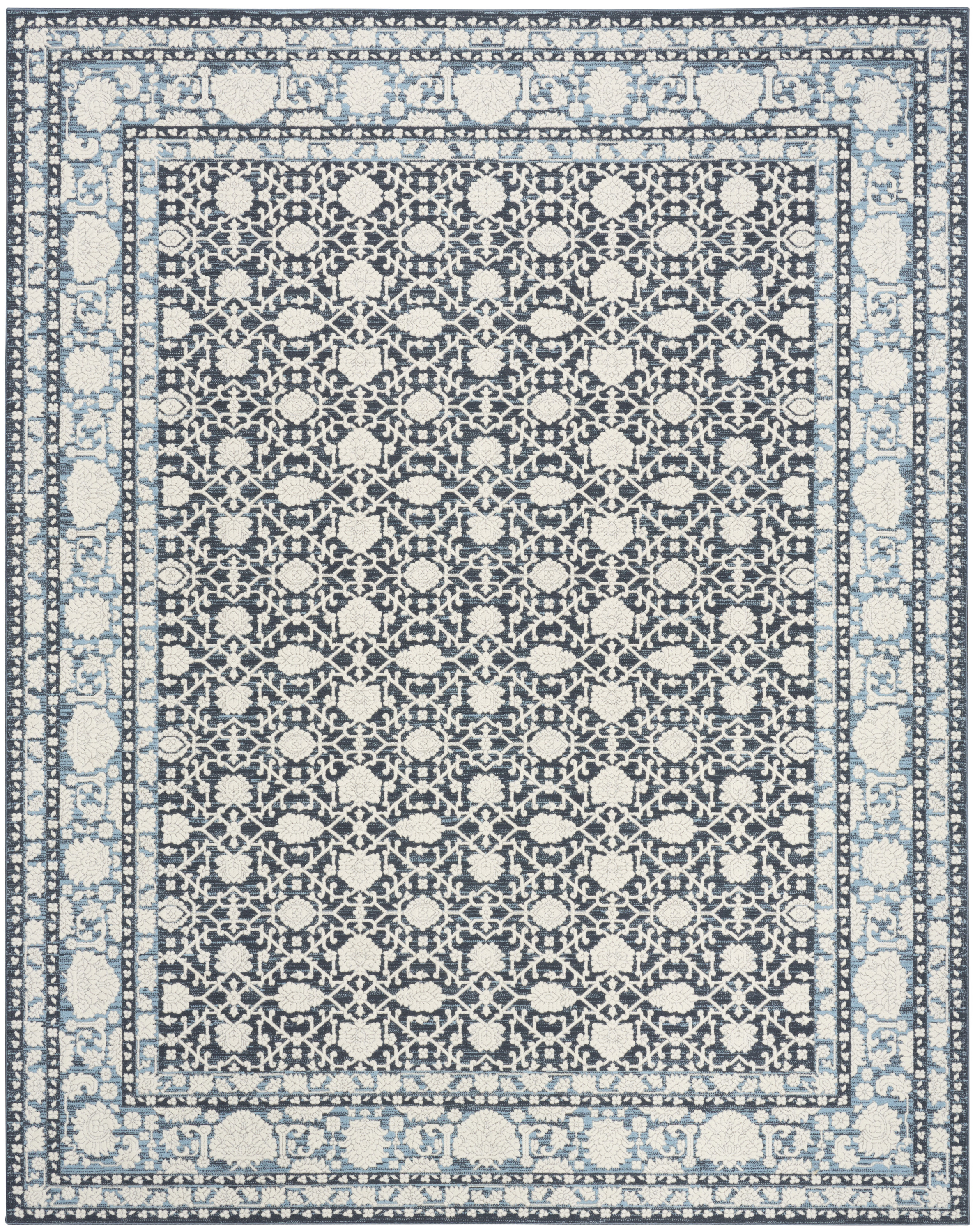 Nourison Grace 7'10" x 9'10" Blue Vintage Indoor Rug