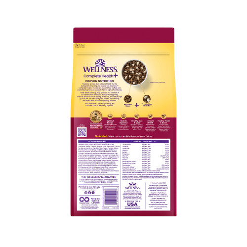 Wellness Complete Health +  Turkey & Oatmeal Recipe back packaging