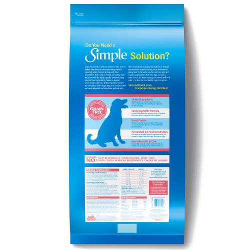 Wellness Simple Grain Free Salmon & Potato back packaging