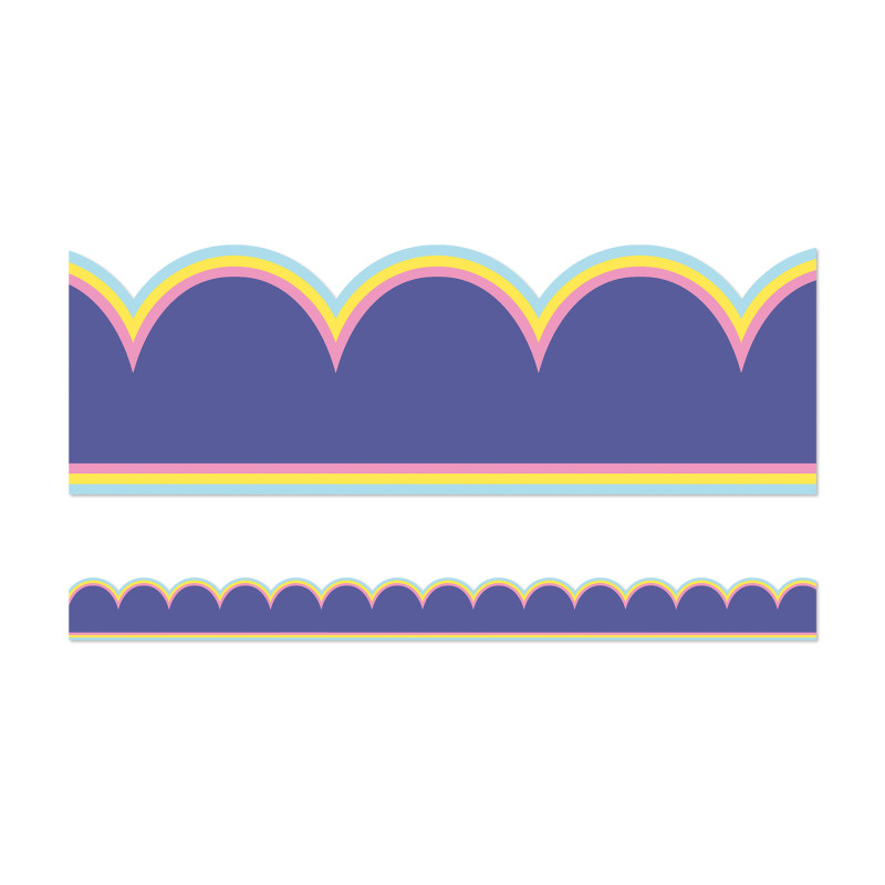 We Stick Together Pop of Purple Scalloped Bulletin Board Borders, 39 Feet