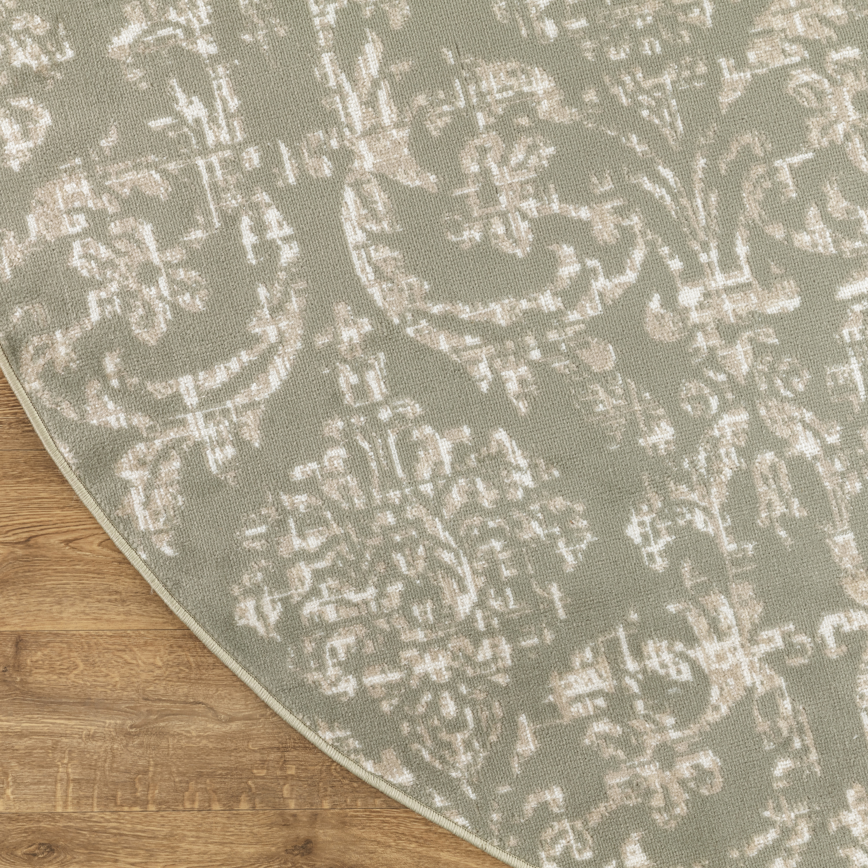 Nourison Jubilant 8' x Round Olive Vintage Indoor Rug