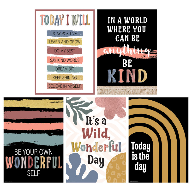 Wonderfully Wild Positive Posters, Set of 5