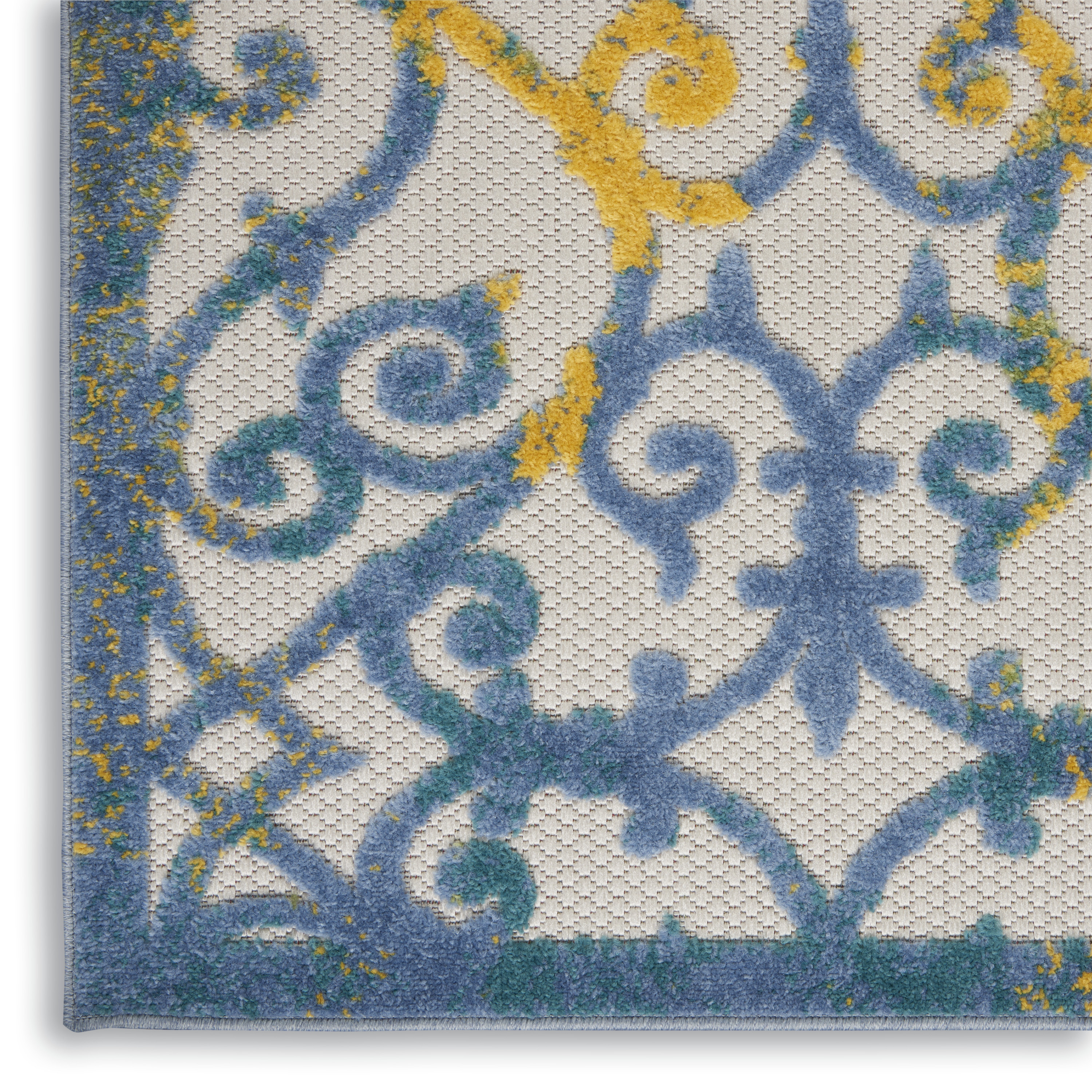 Nourison Aloha 6' x 9' Ivory Blue Contemporary Rug