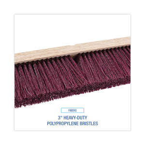 Boardwalk, 18in, Floor Brush Head, Polypropylene Bristles, Maroon