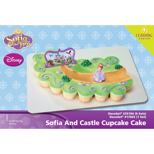 Sofia The First Sofia & Castle Cupcake Cake Cake Decorating Instruction Card