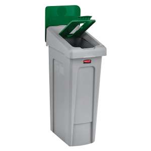 Rubbermaid Commercial, Slim Jim, 23 gal, Resin, Green, Rectangle, Receptacle