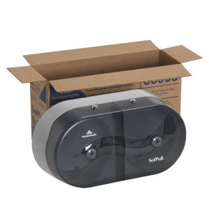 Georgia Pacific, SofPull Side-By-Side, Jumbo Bath Tissue Dispenser, Smoke