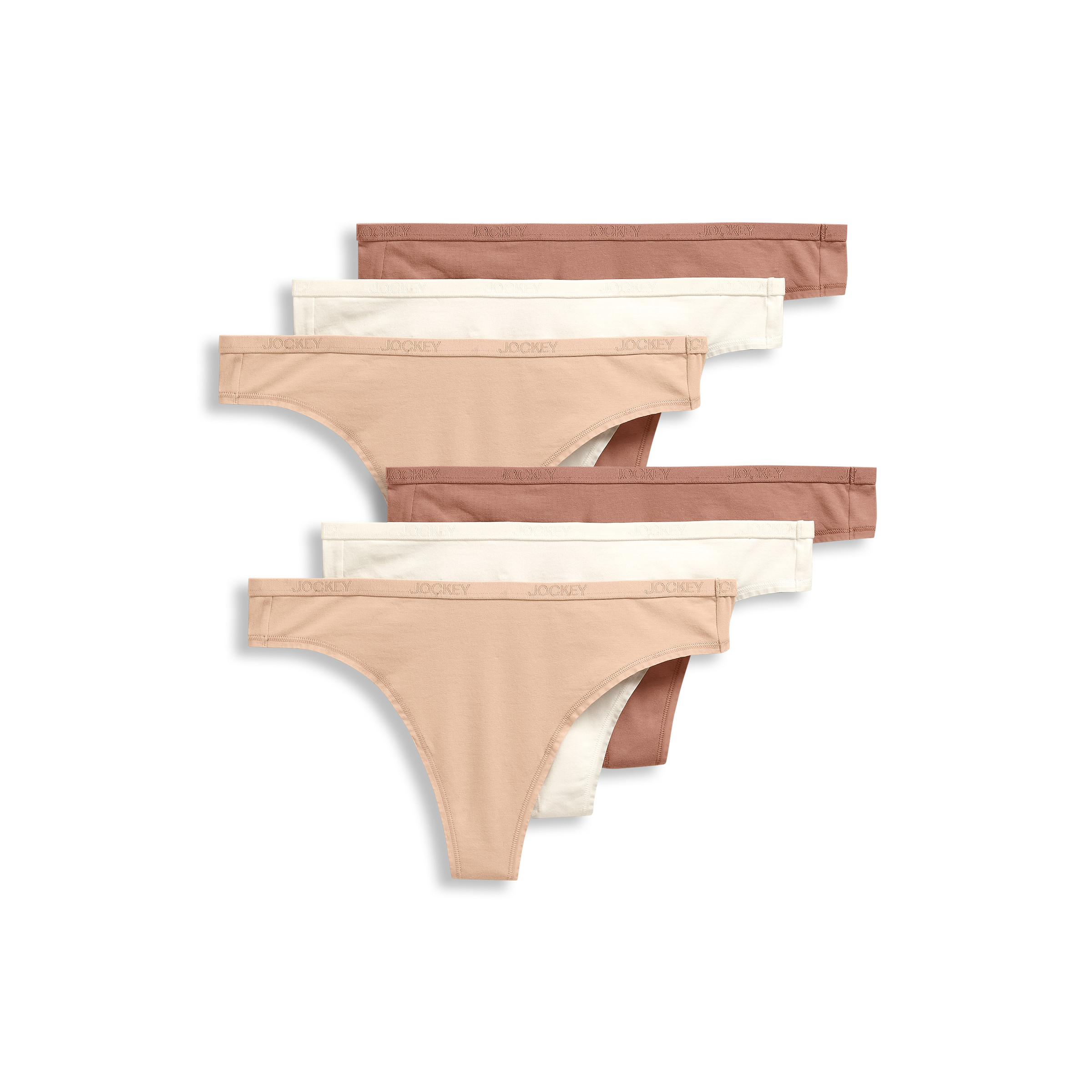 Jockey Women’s Organic Cotton Stretch Logo Thong – 6 Pack