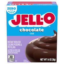 JELL-O Zero Sugar Chocolate Flavor Instant Pudding & Pie Filling, 1.4 oz Box
