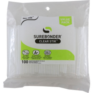 Mini Size 4" Clear Hot Glue Stick, Dual Temperature, Pack of 100