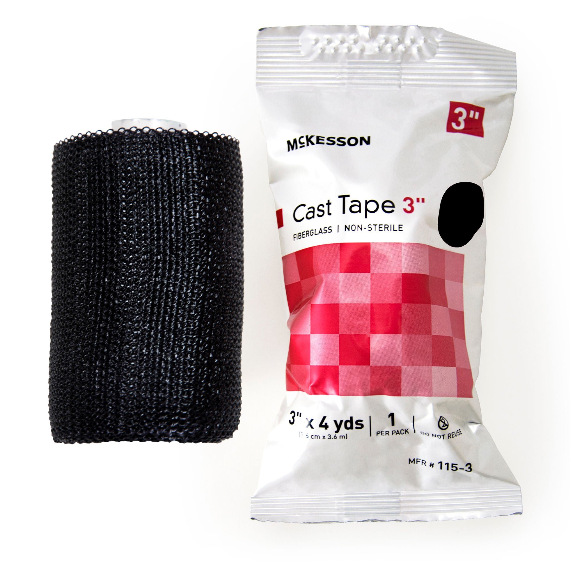 McKesson Black Cast Tape, 3 Inch x 4 Yard