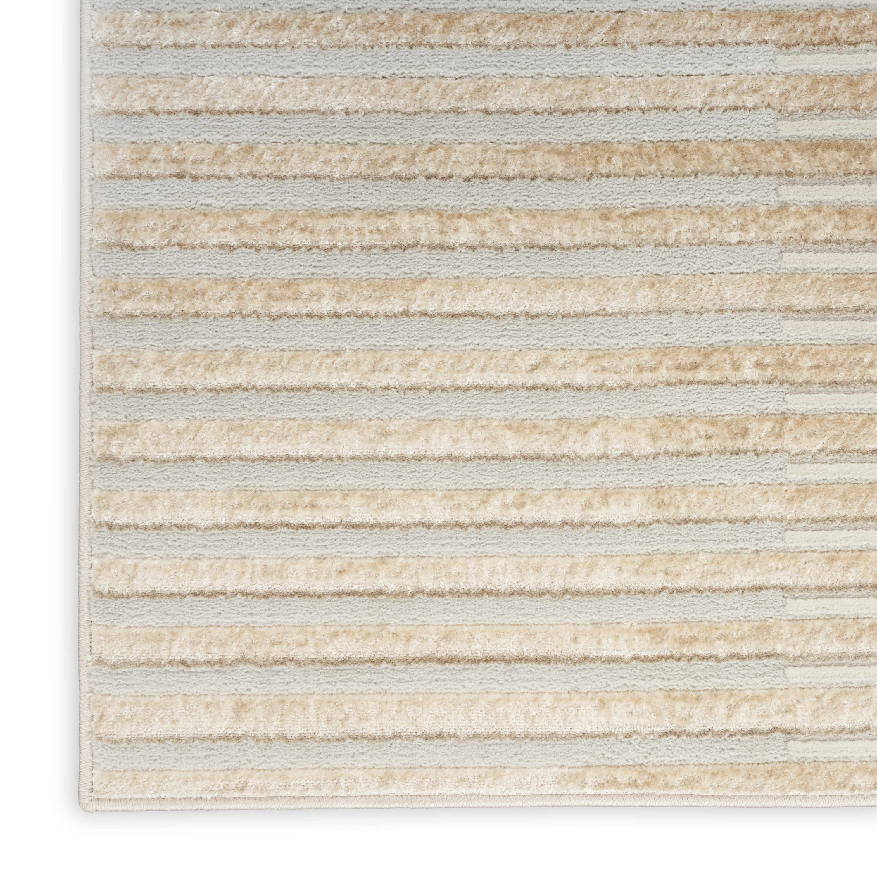 Nourison Splash 7'10" x 9'10" Beige Silver Modern Indoor Rug