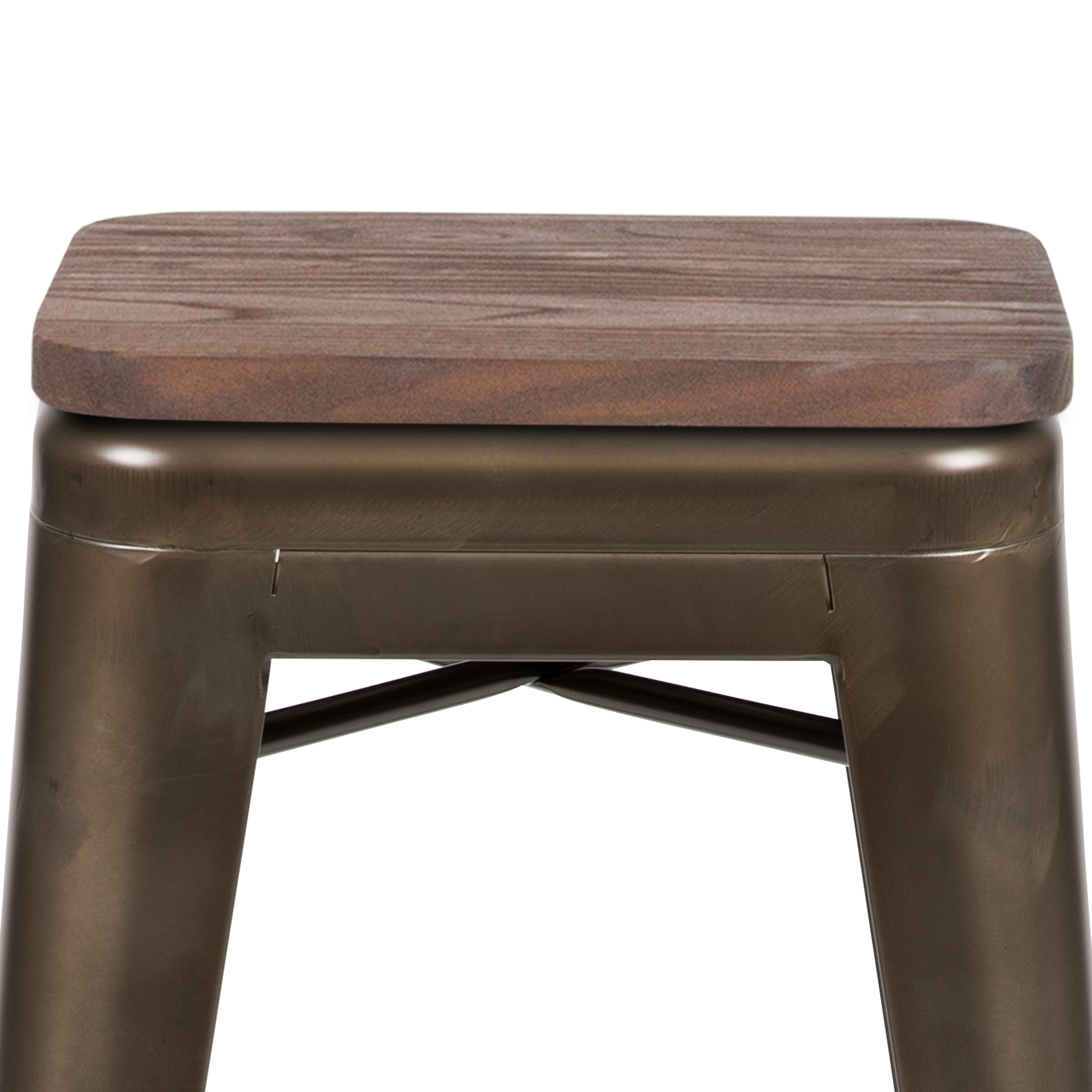 Cierra 24" High Metal Counter-Height, Indoor Bar Stool with Wood Seat in Gun ... - Picture 8 of 49