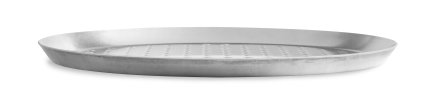 13-inch perforated press-cut pizza pan in natural finish