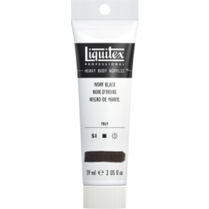Professional Heavy Body Acrylic Paint, 59 mL Tube, Ivory Black