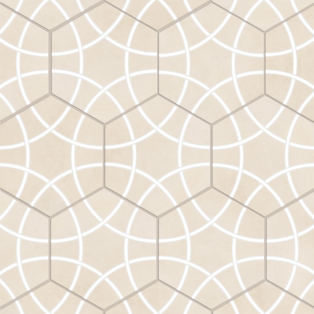 Bari Hex Sand Deco 11-1/4 in. x 13 in. Porcelain Floor and Wall Tile