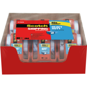 Heavy-Duty Shipping Packing Tape In Dispenser, 1.88" x 800", 6 Rolls