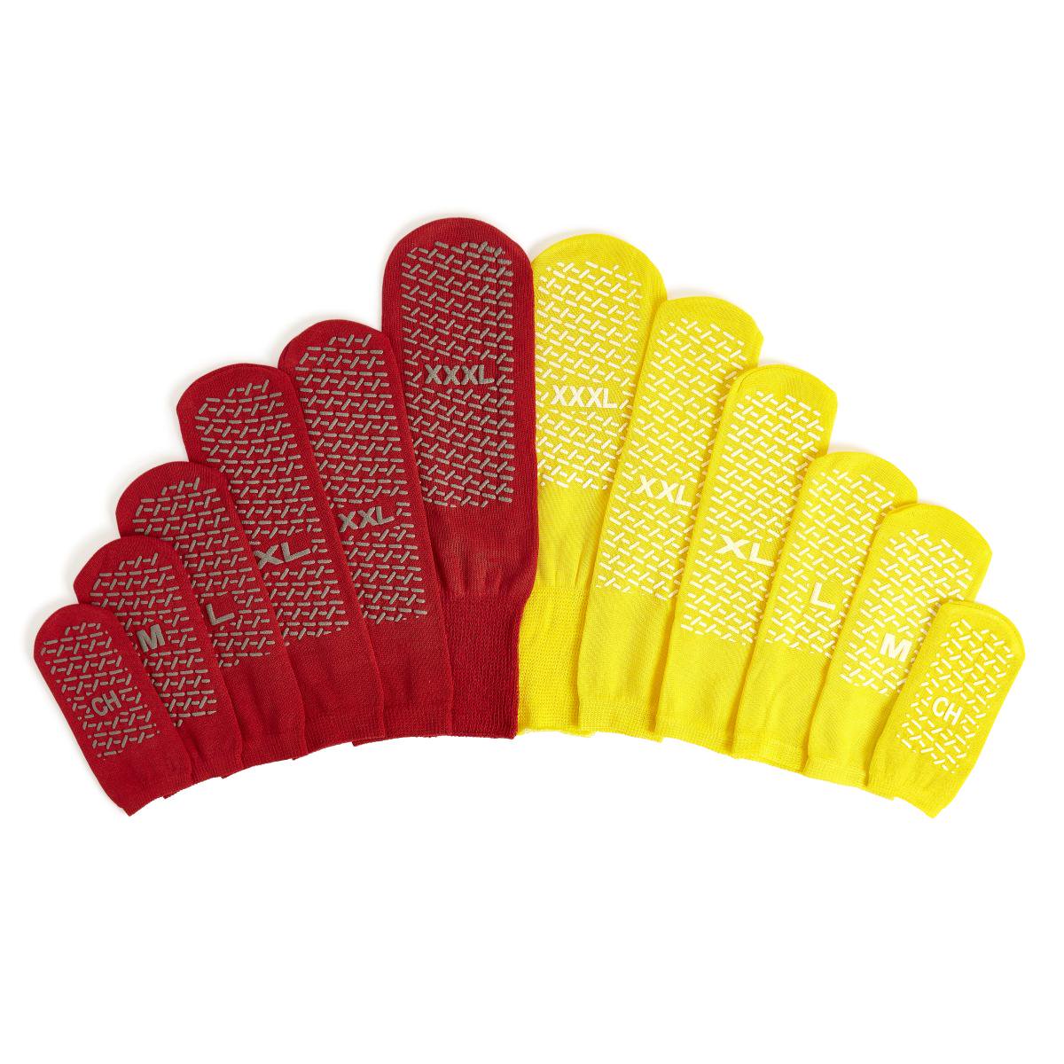 Medline Fall Management Slipper Socks, Double Tread, Extra Large, Yellow