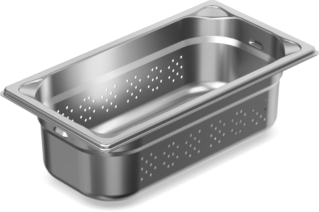 Bac Gastronorm GN PRO Perforé en acier inoxydable 18/10 de 1/3 et 20 mm de profondeur
