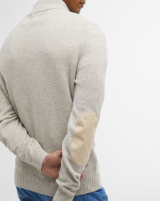 Essential Elbow Patch Jumper Pearl