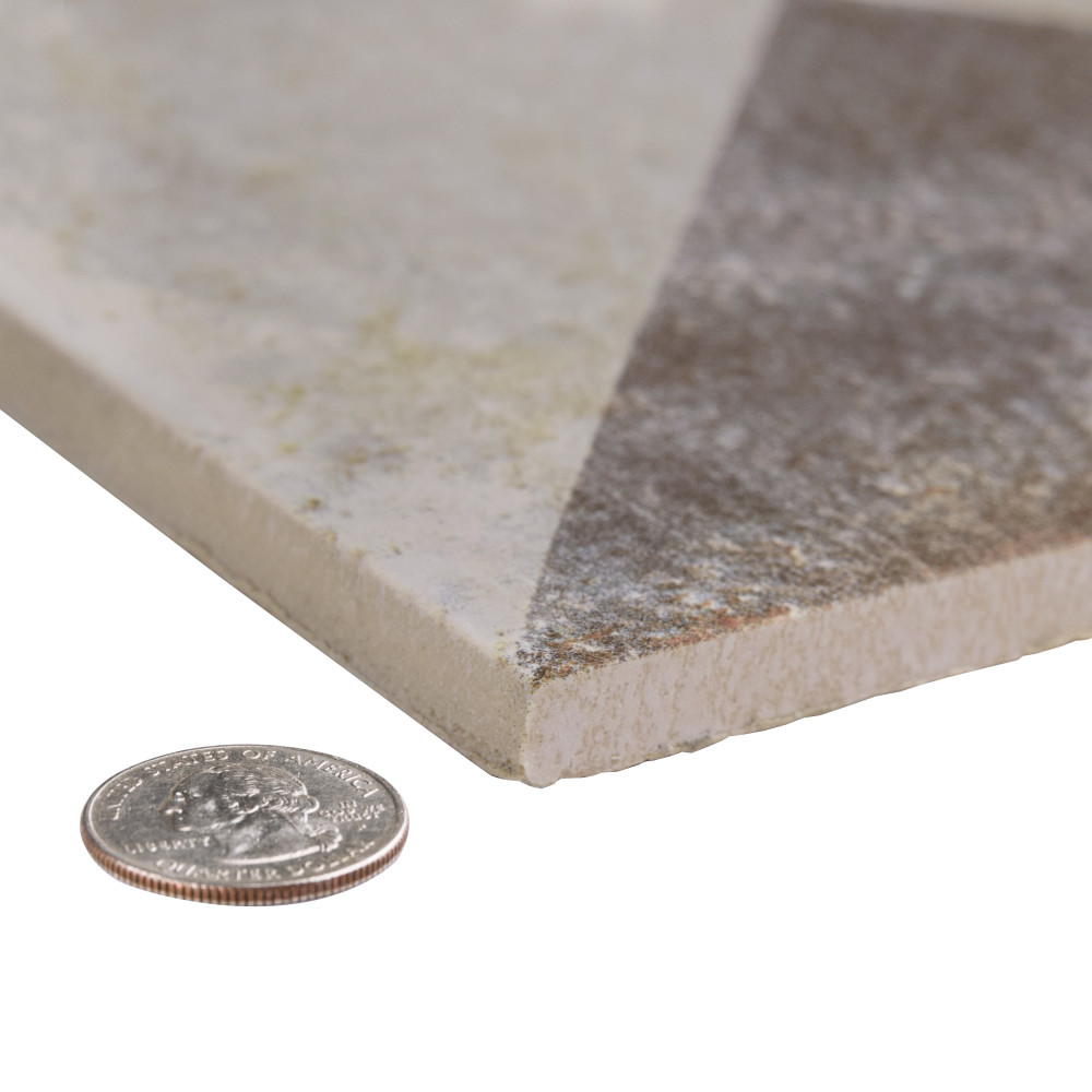 D’Anticatto Decor Triangoli 8-3/4 in. x 8-3/4 in. Porcelain Floor and Wall Tile