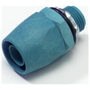 Liquid Tight Connector, Thermoplastic, Straight, Sealing O-Ring, Tapered Hub Thread, 1 in.