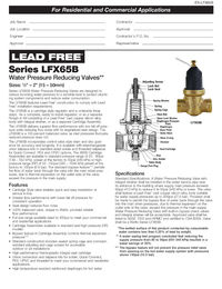 LFX65B Lead-Free Pressure Regulator 3/4