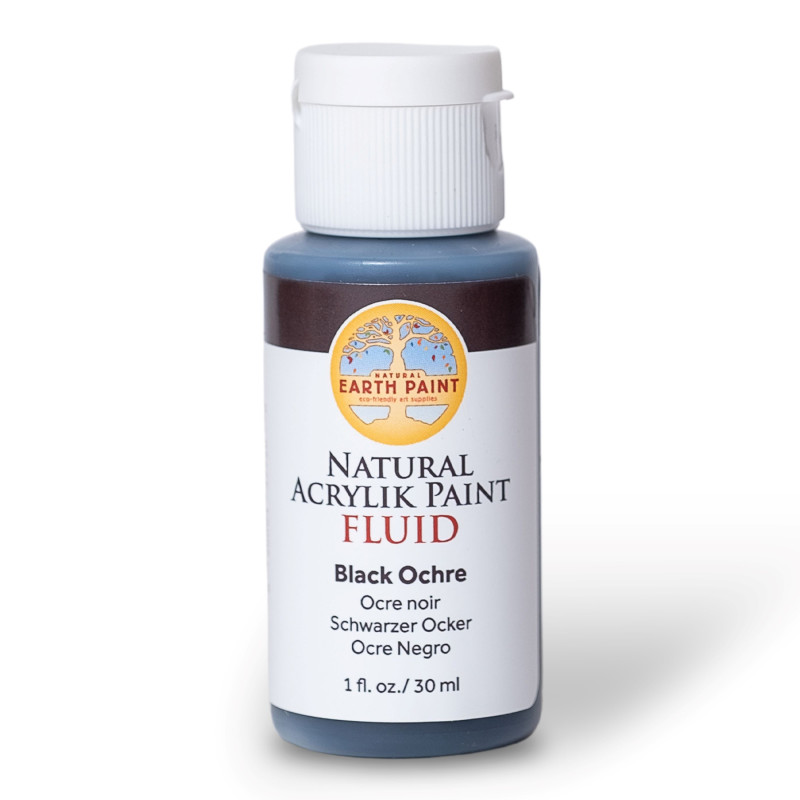 Natural Fluid Acrylik Paint, 1 oz, Black Ochre