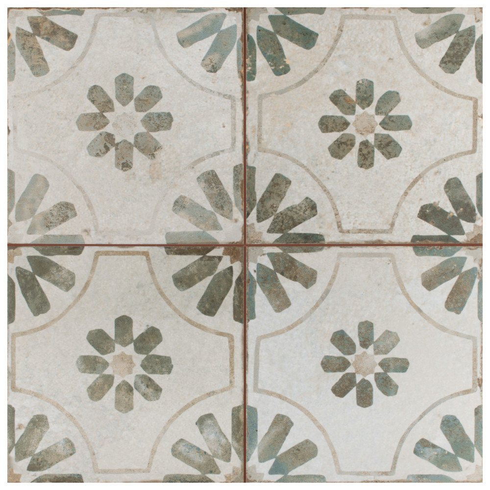 Kings Blume Sage 17-5/8 in. x 17-5/8 in. Ceramic Floor and Wall Tile