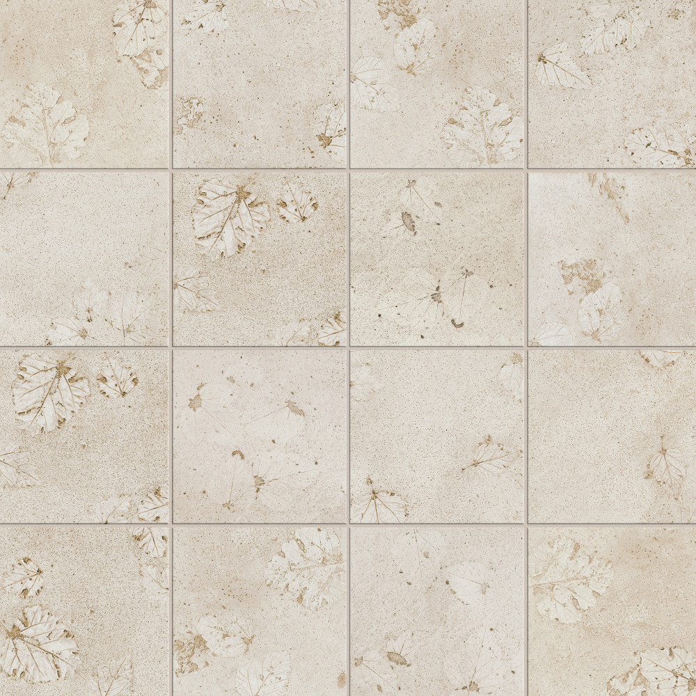 Stone Press Leaf 17-3/8 in. x 17-3/8 in. Porcelain Floor and Wall Tile