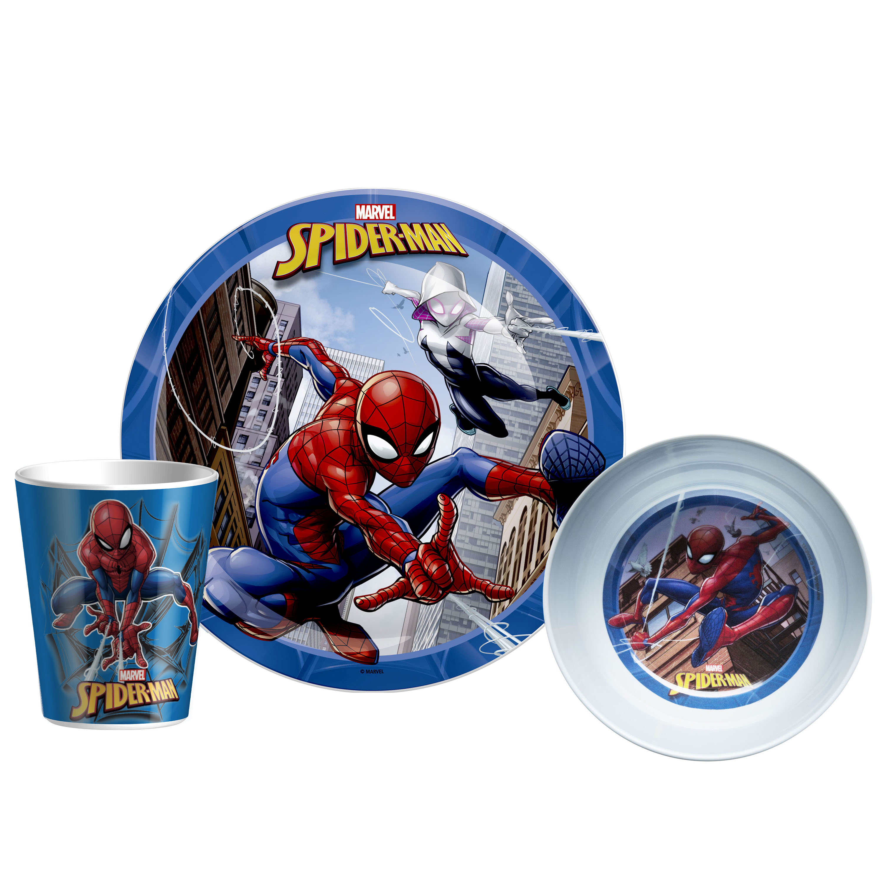 Marvel Kid’s Dinnerware Set, Spider-Man, 3-piece set slideshow image 1 Marvel Kid’s Dinnerware Set, Spider-Man, 3-piece set slideshow image 1