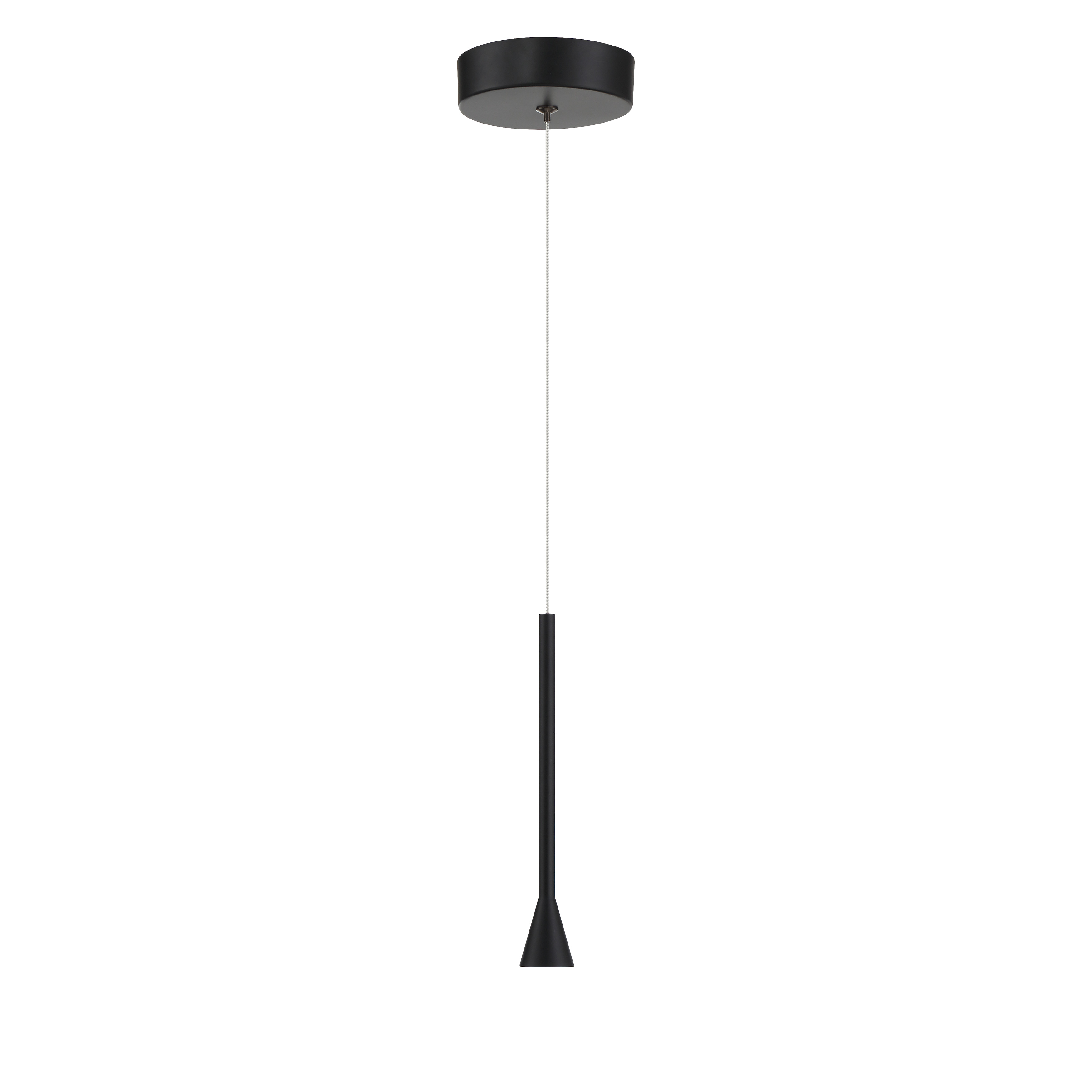 The Piccolo mini pendant delivers focused LED illumination in a compact, contemporary design. Its slim 1.5-inch profile and coal black finish make it ideal for multiples or tight spaces where style meets function. - alternate view