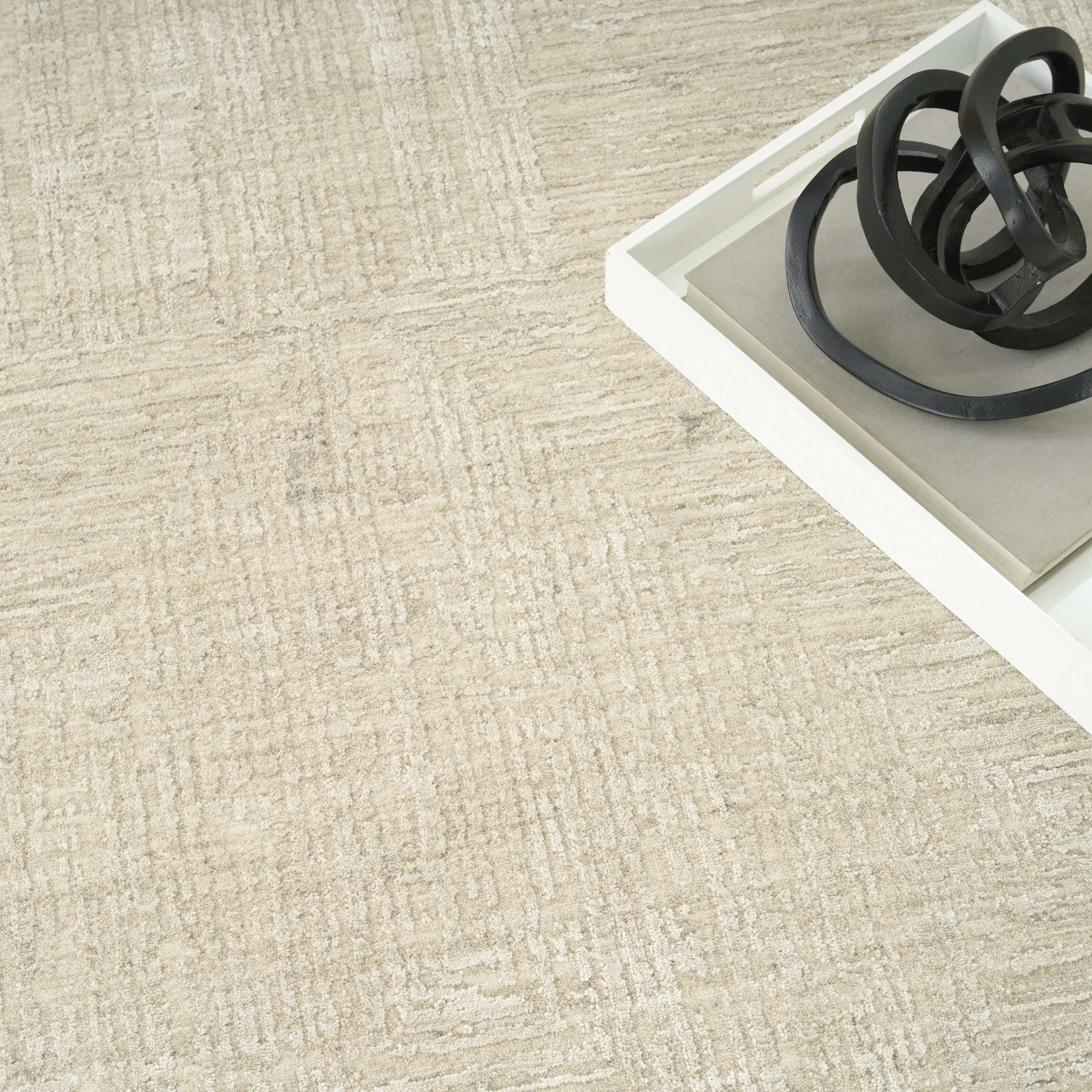 DKNY DK014 Madison Square 5'3" x 7'6" Ivory Beige Modern Indoor Rug