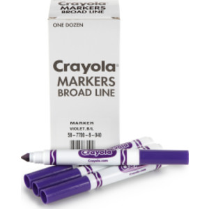 Bulk Markers, Conical Tip, Violet (Purple), 12 Count