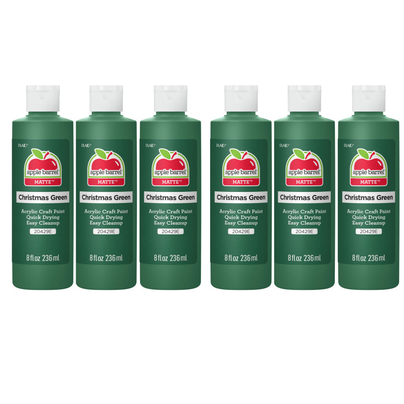 Acrylic Paint Matte, 8oz., Christmas Green, Pack of 6