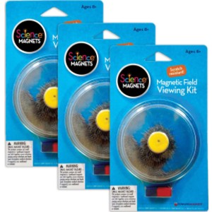 Magnetic Field Viewing Kits with Sealed Steel Filings, Pack of 3
