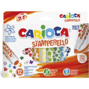 Stamperello Felt Tip Washable Pens Color & Stamp- 12 Pieces