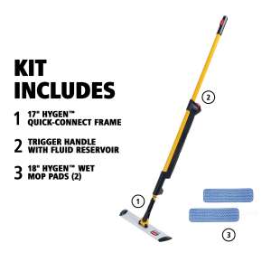 RUB1835528, Rubbermaid Commercial, HYGEN™ PULSE™, Microfiber Spray Mop Kit, Yellow