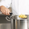 14-inch heavy-duty stainless steel slotted basting spoon with black Ergo Grip™ handle
