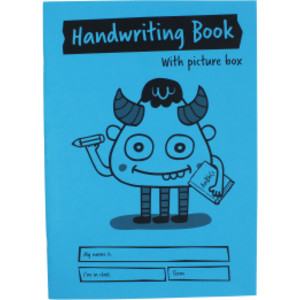 Little Monsters Handwriting Book with Picture Box, A4, 32 Pages, Blue