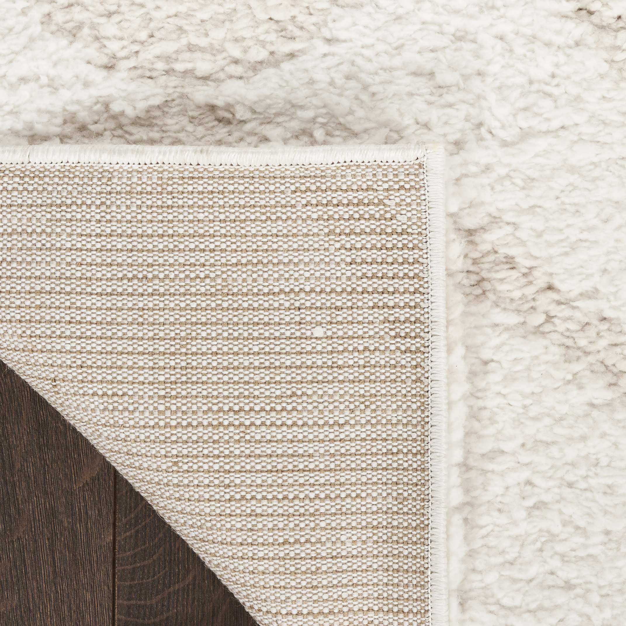 Nourison Modern Shag 5'3" x 7' Ivory Beige Modern Indoor Rug