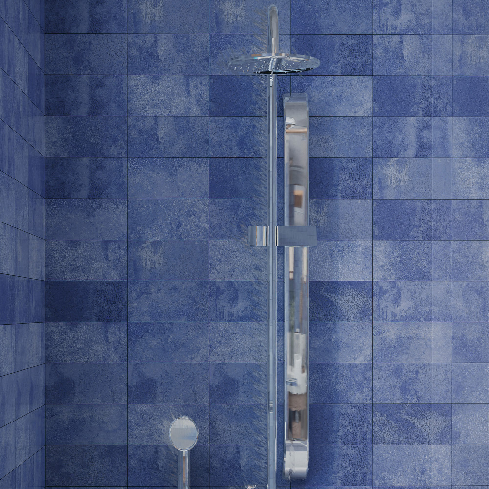Myst Blue Lava 4 in. x 8 in. Ceramic Wall Tile