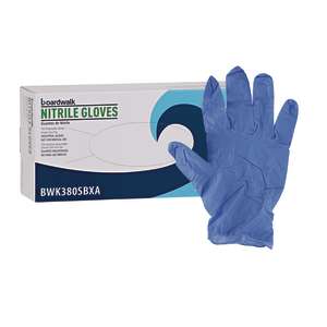 Boardwalk, General Purpose Gloves, Nitrile, 4.0 mil, Powder Free, S, Blue