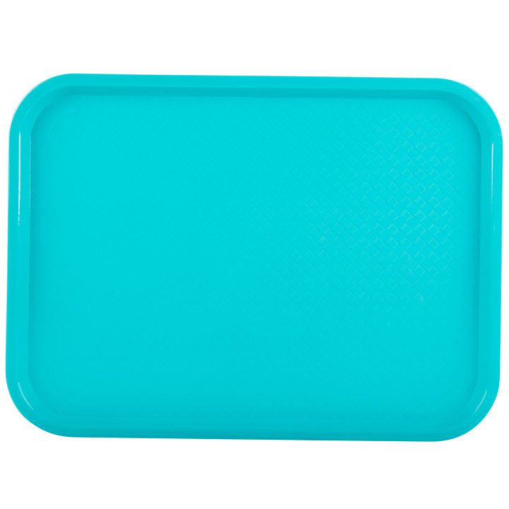 14" x 18" polypropylene fast-food tray in teal