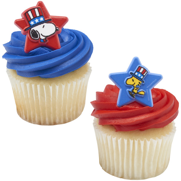 Peanuts® Snoopy® and Woodstock® Patriotic Cupcake Rings