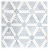 Pietra Visivo Collection Thassos Select Honed, Morning Blue Polished, And Italian Carrara Light Select Honed 8×10 Roundangle Mosaic Mixed